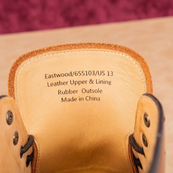 Warfield & Grand Men Cognac Leather Lace-up Dress Combat Boots sz 13 - Picture 7 of 8